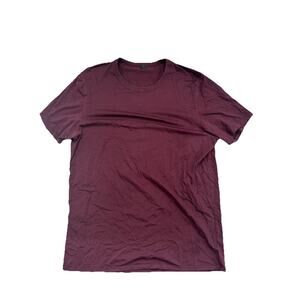 Lululemon Shirt Mens XL Extra Large Maroon Short Sleeve Activewear Gym Casual CC